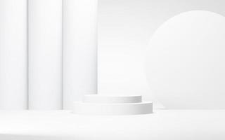 Podium abstract background. Geometric shape.white colors scene. Minimal 3d rendering. Scene with geometrical background. 3d render photo