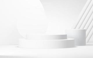 Podium abstract background. Geometric shape.white colors scene. Minimal 3d rendering. Scene with geometrical background. 3d render photo