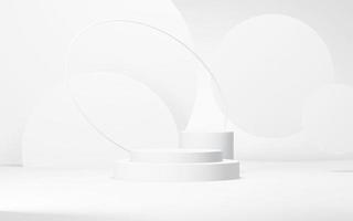 Podium abstract background. Geometric shape.white colors scene. Minimal 3d rendering. Scene with geometrical background. 3d render photo