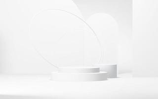 Podium abstract background. Geometric shape.white colors scene. Minimal 3d rendering. Scene with geometrical background. 3d render photo
