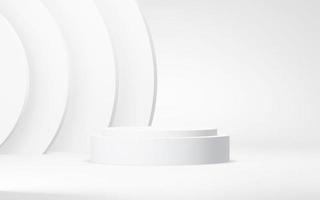 Podium abstract background. Geometric shape.white colors scene. Minimal 3d rendering. Scene with geometrical background. 3d render photo