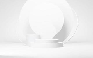 Podium abstract background. Geometric shape.white colors scene. Minimal 3d rendering. Scene with geometrical background. 3d render photo