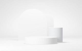 Podium abstract background. Geometric shape.white colors scene. Minimal 3d rendering. Scene with geometrical background. 3d render photo