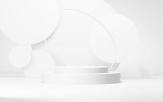 Podium abstract background. Geometric shape.white colors scene. Minimal 3d rendering. Scene with geometrical background. 3d render photo