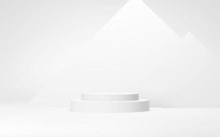 Podium abstract background. Geometric shape.white colors scene. Minimal 3d rendering. Scene with geometrical background. 3d render photo