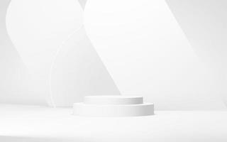 Podium abstract background. Geometric shape.white colors scene. Minimal 3d rendering. Scene with geometrical background. 3d render photo