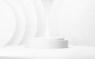 Podium abstract background. Geometric shape.white colors scene. Minimal 3d rendering. Scene with geometrical background. 3d render photo