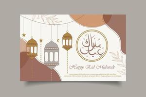 ilustración de fondo de diseño plano eid mubarak vector