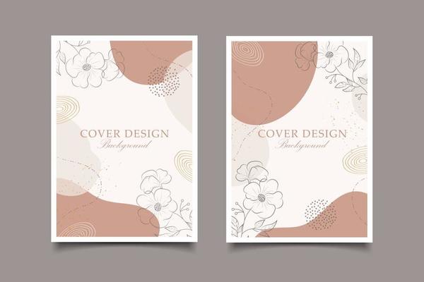 Concept hand draw wedding template floral cover background