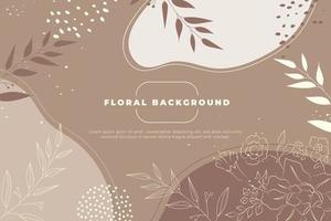 Hand draw abstract modern floral background design vector