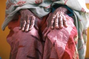 close up of hands of a elderly person photo