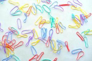 rainbow color Rubber bands on color background photo
