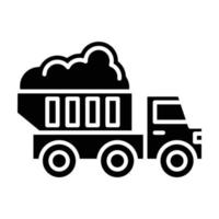 Dump Truck Glyph Icon vector