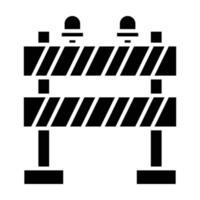 Traffic Barrier Glyph Icon vector