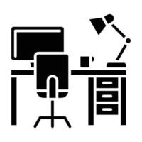 Work Table Glyph Icon vector