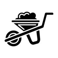 Wheelbarrow Glyph Icon vector