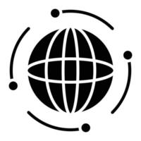 icono de glifo global vector