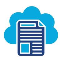 Cloud Storage Glyph Twob Color Icon vector