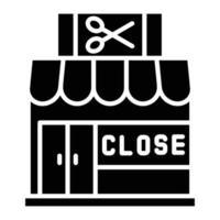 Close Shop Glyph Icon vector