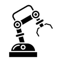 Robotic Arm Glyph Icon vector