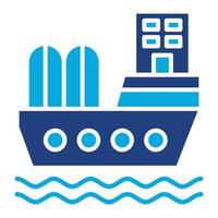 Oil Ship Glyph Two Color Icon vector