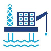 Oil Tower Glyph Two Color Icon vector