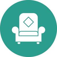 icono de fondo de círculo de línea de sillón vector