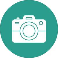 Camera Line Circle Background Icon vector