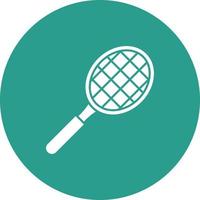 Tennis Racket Line Circle Background Icon vector