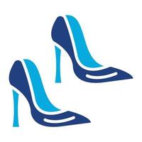 High Heel Glyph Two Color Icon vector