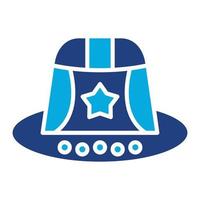 Sun Hat Glyph Two Color Icon vector