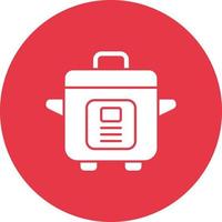 Cooker Line Circle Background Icon vector
