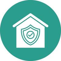 Home Insurance Line Circle Background Icon vector