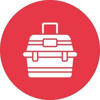 Tackle Box Line Circle Background Icon vector