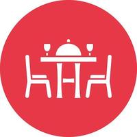 Dining Table Line Circle Background Icon