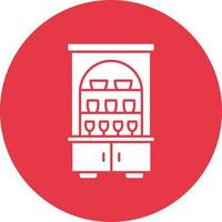 Cupboard Line Circle Background Icon vector