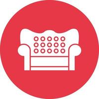 Couch Line Circle Background Icon vector