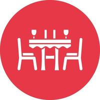 Dinner Table Line Circle Background Icon vector