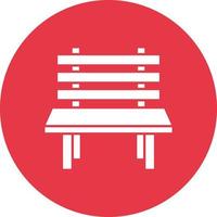 Bench Line Circle Background Icon vector