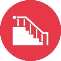Stairs Line Circle Background Icon vector