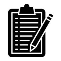 Taking Notes Glyph Icon vector