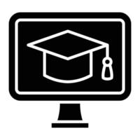 Online Course Glyph Icon vector