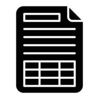 Spreadsheet Glyph Icon vector