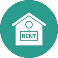 Rent House Line Circle Background Icon vector