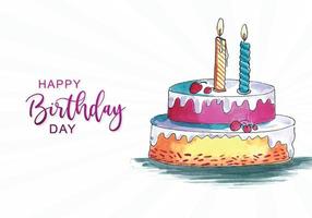 Happy birthday celebration party cake background vector