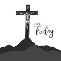 Jesus christ good friday and easter day cross background vector