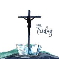 Good friday background with jesus christ crucifixion card design vector