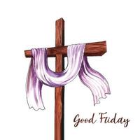 Hand drawn holy week concept good friday background vector