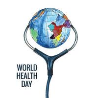 World health day celebrated on April 7 with globe design vector
