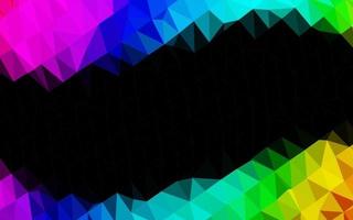 Dark Multicolor, Rainbow vector shining triangular background.